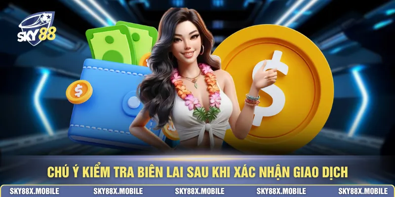 Chú ý kiểm tra biên lai sau khi xác nhận giao dịch
