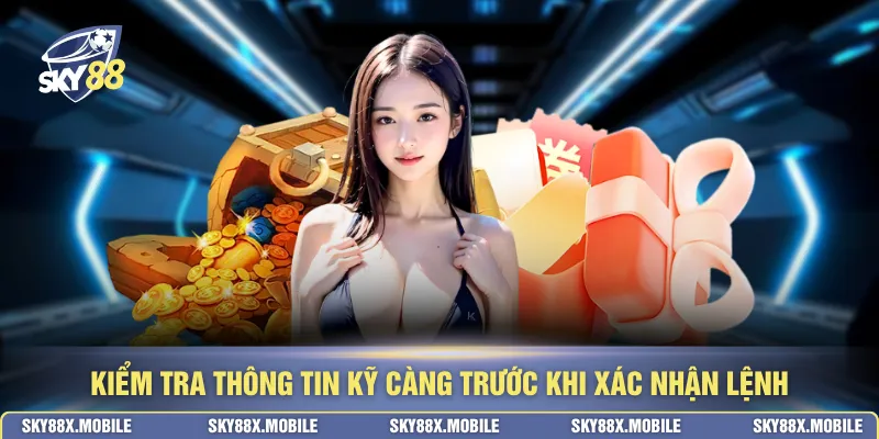 Kiểm tra thông tin kỹ càng trước khi xác nhận lệnh